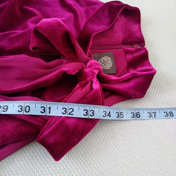 VINCE CAMUTO PINK FUCHSIA VELOUR STRETCH SLEEVELESS COCKTAIL DRESS SIZE 10 - Picture 5 of 13